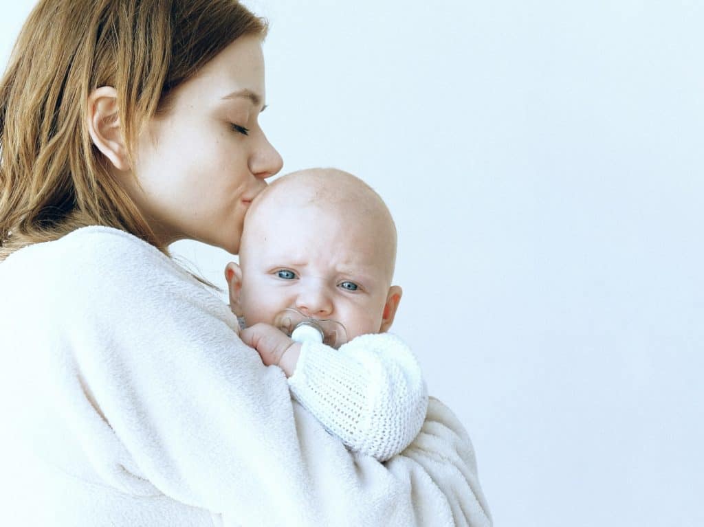 mom calming her baby