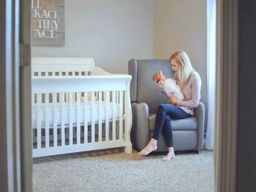 a narrow rocking chair for small nursery