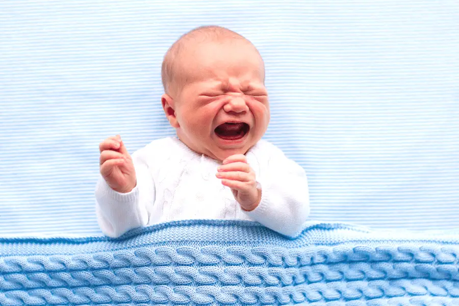 newborn baby is crying