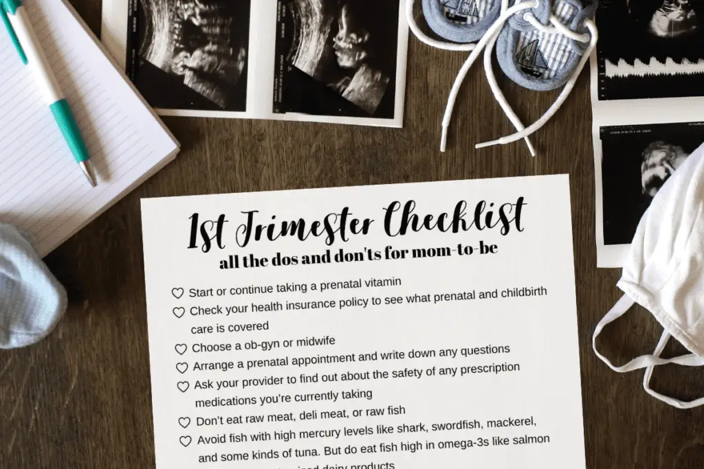 first trimester checklist with dos and donts for pregnancy